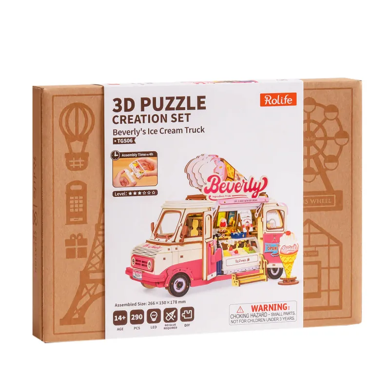 TGS06 - Beverly's Ice Cream Truck 3D Wooden Puzzle - Hobbycity.gr - RoLife