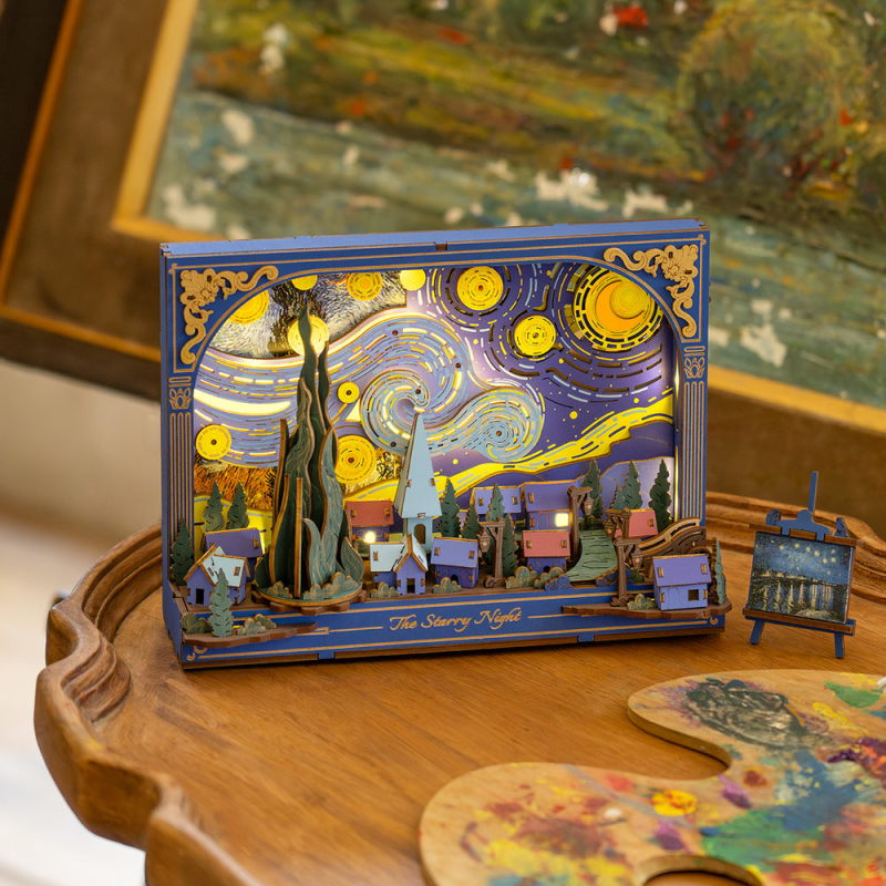 TH003 - The Starry Night ~ Διακοσμητικό τοίχου με φωτισμό - Hobbycity.gr - Rowood