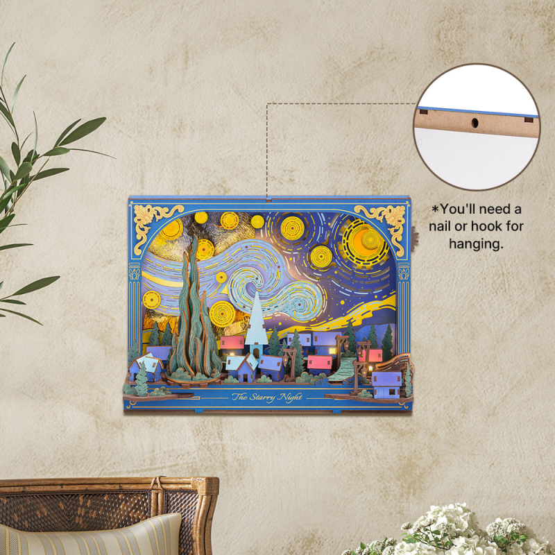 TH003 - The Starry Night ~ Διακοσμητικό τοίχου με φωτισμό - Hobbycity.gr - Rowood