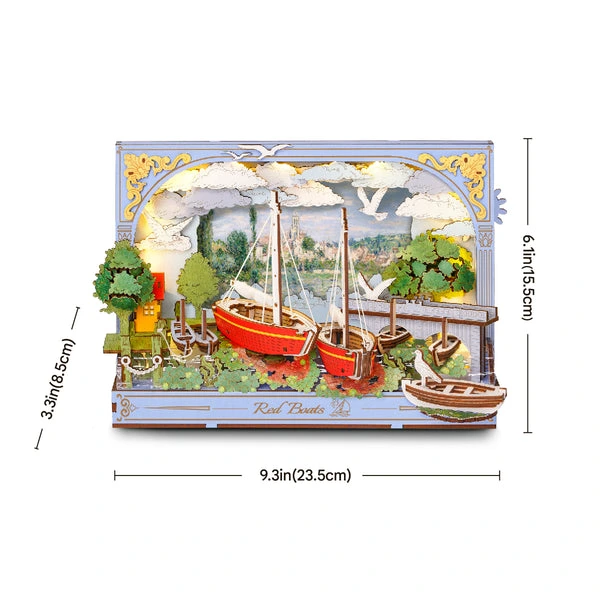 TH004 - Red Boats ~ Διακοσμητικό τοίχου με φωτισμό - Hobbycity.gr - RoLife