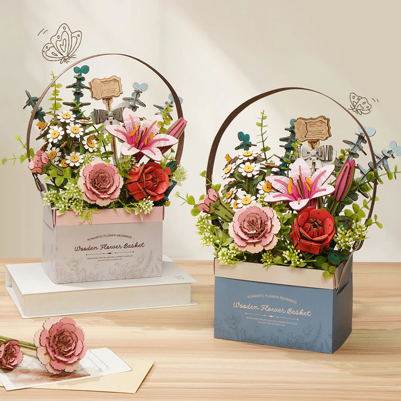 TW03H - Wooden Flower Basket - Hobbycity.gr - Rowood