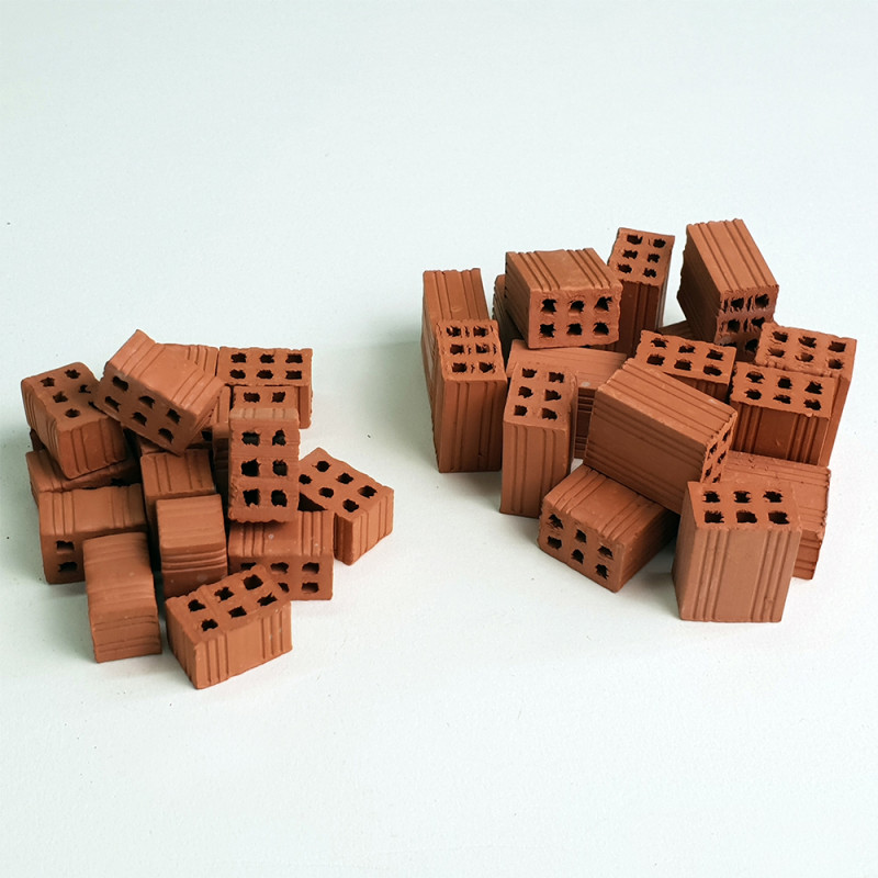 21010 - 1/2 Τούβλα Κόκκινα 1:10  (25 τμχ) - Hobbycity.gr - Aedes