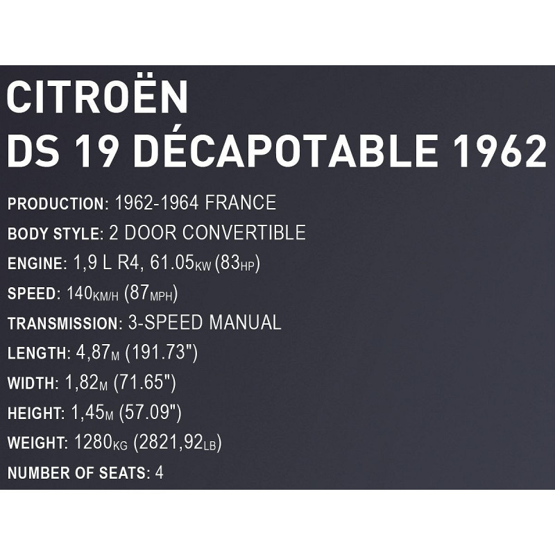 24346 - Citroen DS 19 Décapotable 1962 - Executive Edition - Hobbycity.gr - COBI