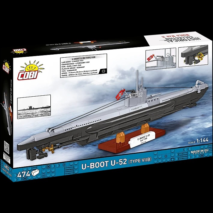 4852 - U-Boat U-52 (Type VIIB) - Hobbycity.gr - COBI