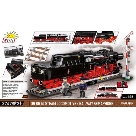 DR BR 52 Steam Locomotive & Railway Semaphore