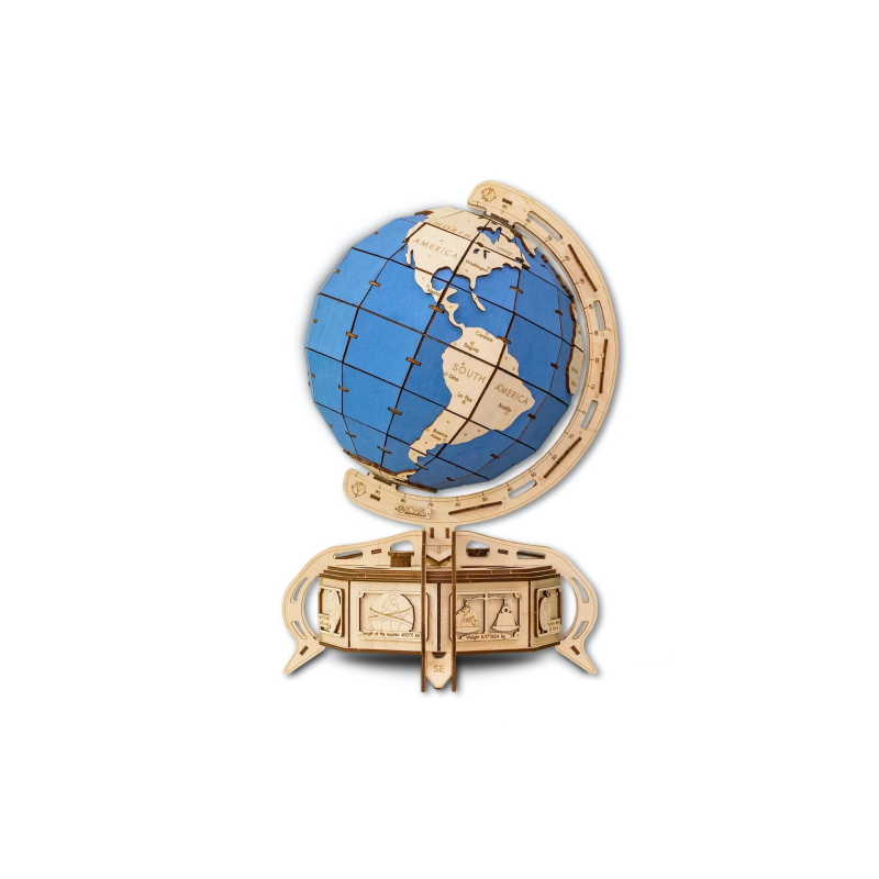 000396 - The Globe  (Μπλέ) - Hobbycity.gr - EWA ECO-WOOD-ART
