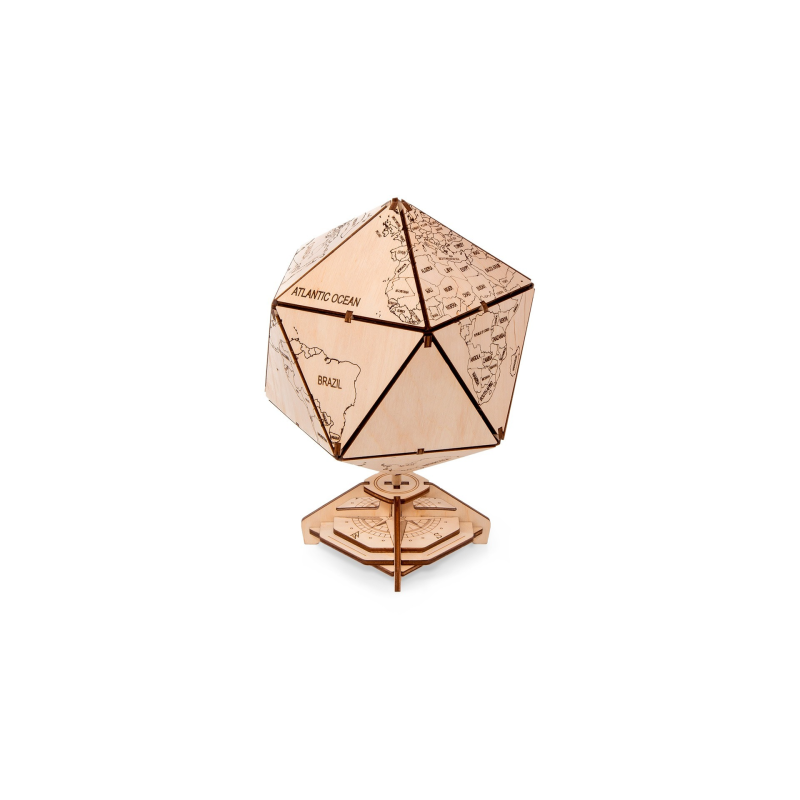 001362 - Icosahedral Globe (Φυσικό) - Hobbycity.gr - EWA ECO-WOOD-ART