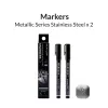 45015 - Μαρκαδόρος Μεταλλικού Χρώματος Stainless Steel  (2 τμχ) - Hobbycity.gr - Gaahleri