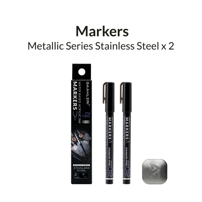 45015 - Μαρκαδόρος Μεταλλικού Χρώματος Stainless Steel  (2 τμχ) - Hobbycity.gr - Gaahleri