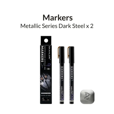 Μαρκαδόρος Μεταλλικού Χρώματος Dark Steel  (2 τμχ)