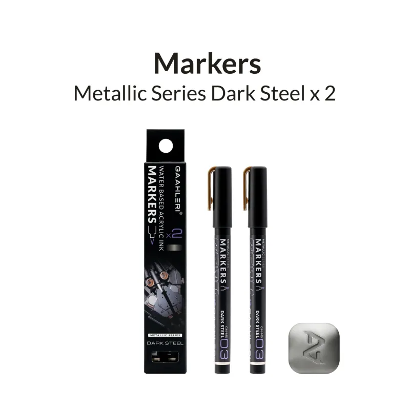 45022 - Μαρκαδόρος Μεταλλικού Χρώματος Dark Steel  (2 τμχ) - Hobbycity.gr - Gaahleri