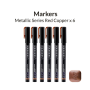 Μαρκαδόροι Μεταλλικού Χρώματος 6 x Red Copper