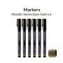 Μαρκαδόροι Μεταλλικού Χρώματος 6 x Dark Gold