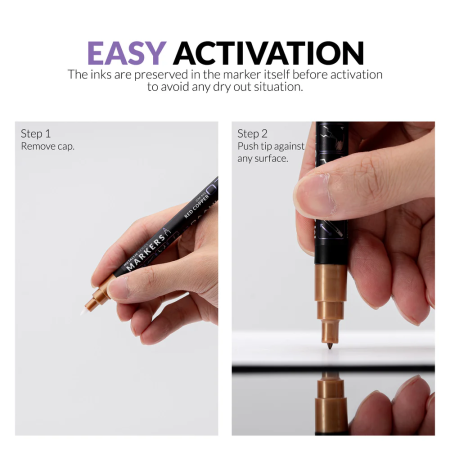 Μαρκαδόροι Μεταλλικού Χρώματος 6 x Scorched Gold