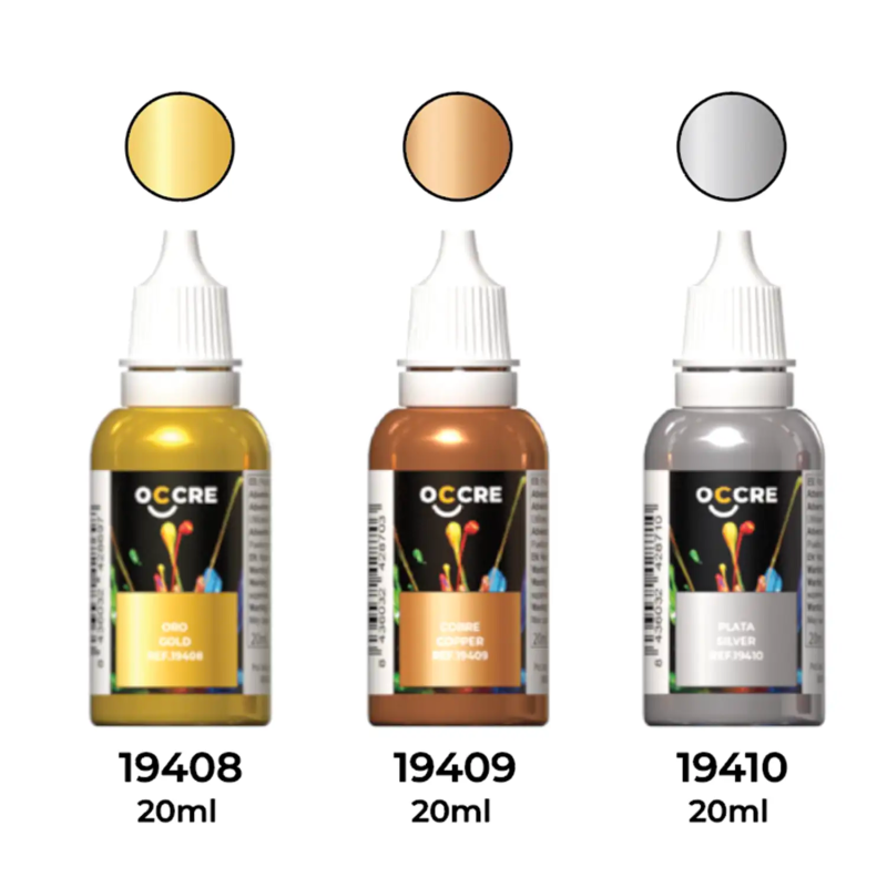 90550 - Σετ μεταλλικών χρωμάτων των 20 ml - Hobbycity.gr - OcCre