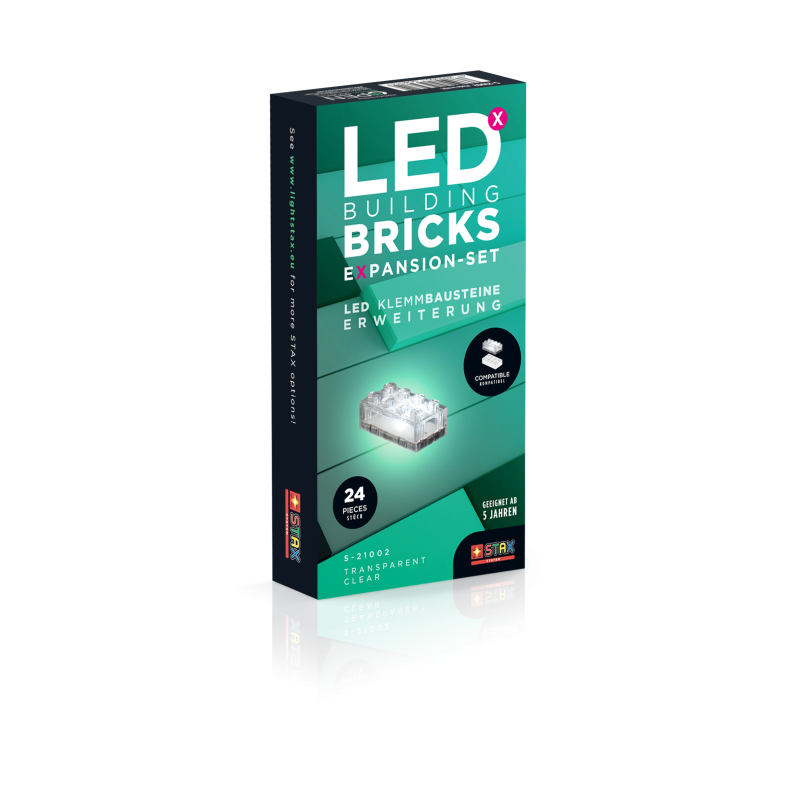 S21002 - STAX Expansion ~ LED Διαφανή Τουβλάκια - Crystal Clear - Hobbycity.gr - Open Brick Source