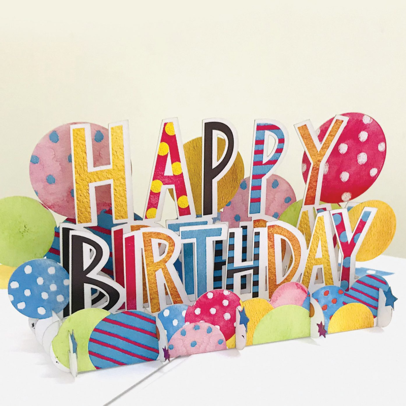 21OR243 - Ευχετήρια Κάρτα γενεθλίων "HAPPY BIRTHDAY" ORIGAMI - Hobbycity.gr - Origami