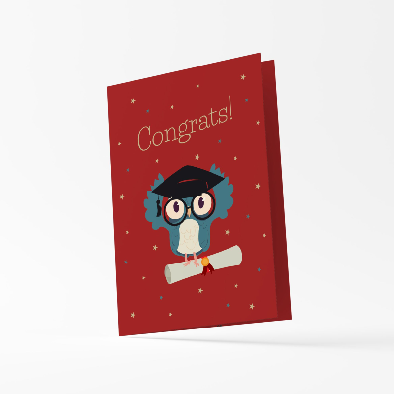 22OR15 - Ευχετήρια Κάρτα Αποφοίτησης ORIGAMI  CONGRATS ΚΟΥΚΟΥΒΑΓΙΑ - Hobbycity.gr - Origami