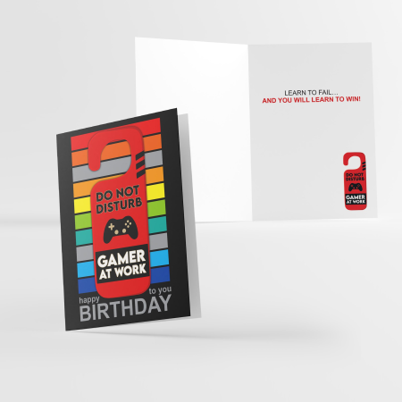 Κάρτα Ευχών Χαρούμενα Γενέθλια "DO NOT DISTURB" 3D