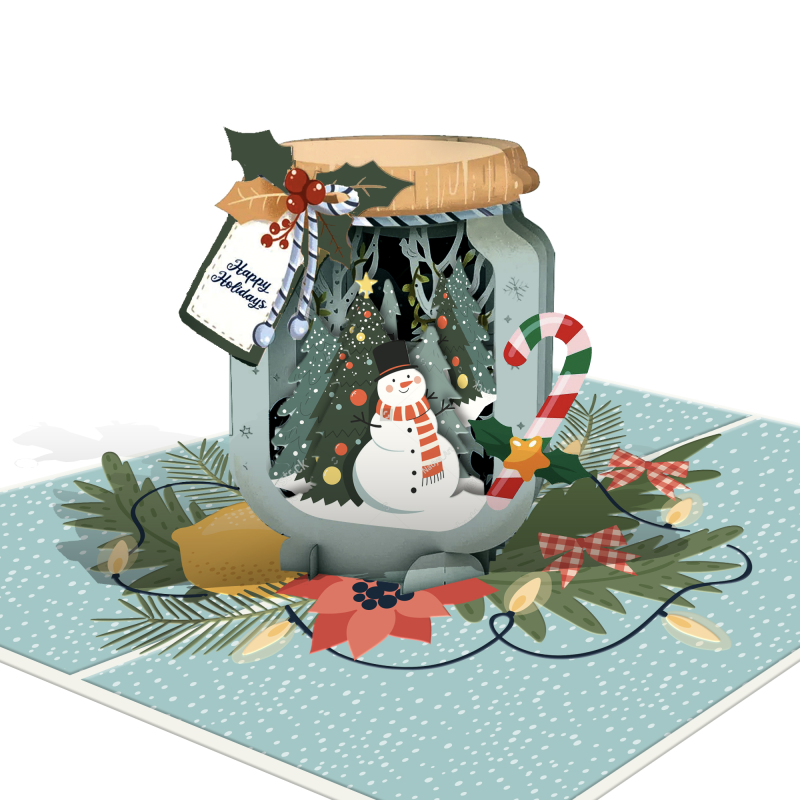 23ORN06 - Ευχετήρια Κάρτα ORIGAMI  "ΧΙΟΝΑΝΘΡΩΠΟΣ" - Hobbycity.gr - Origami