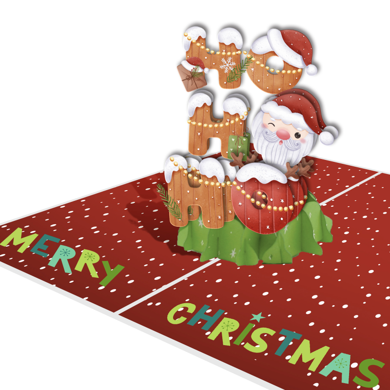 ORND12 - Ευχετήρια Κάρτα ORIGAMI  "Ho Ho Ho" - Hobbycity.gr - Origami