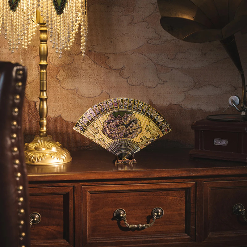 HF002GK - Gold-painted landscape Folding Fan - Hobbycity.gr - PieceCool