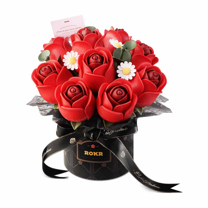 AF02J - Red Rose Bouquet DIY 3D Puzzle - Hobbycity.gr - Rokr