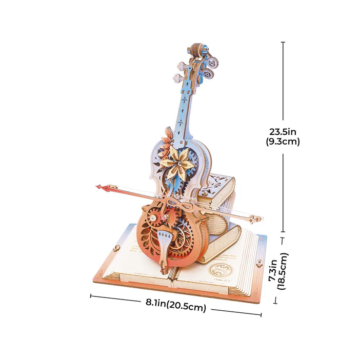AMK63M - Magic Cello Mechanical Music Box ~ Κουρδιστό - Βαμμένο - Hobbycity.gr - Rokr