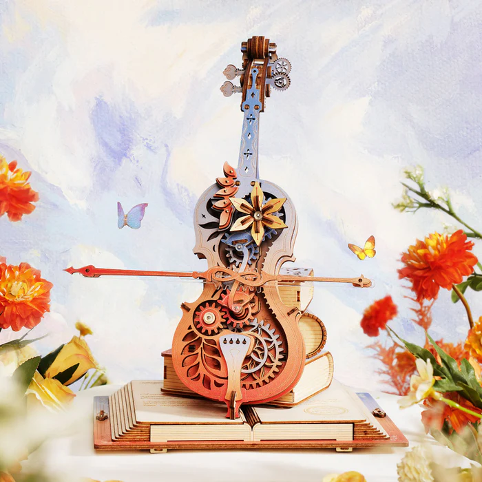 AMK63M - Magic Cello Mechanical Music Box ~ Κουρδιστό - Βαμμένο - Hobbycity.gr - Rokr