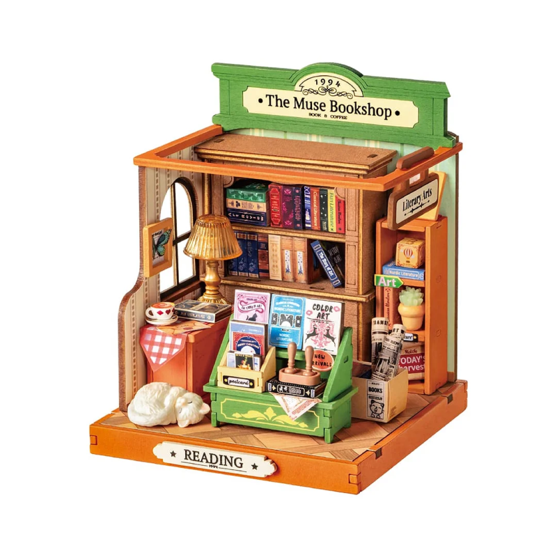 DS040 - The Muse Bookshop DIY Miniature House - Hobbycity.gr - RoLife