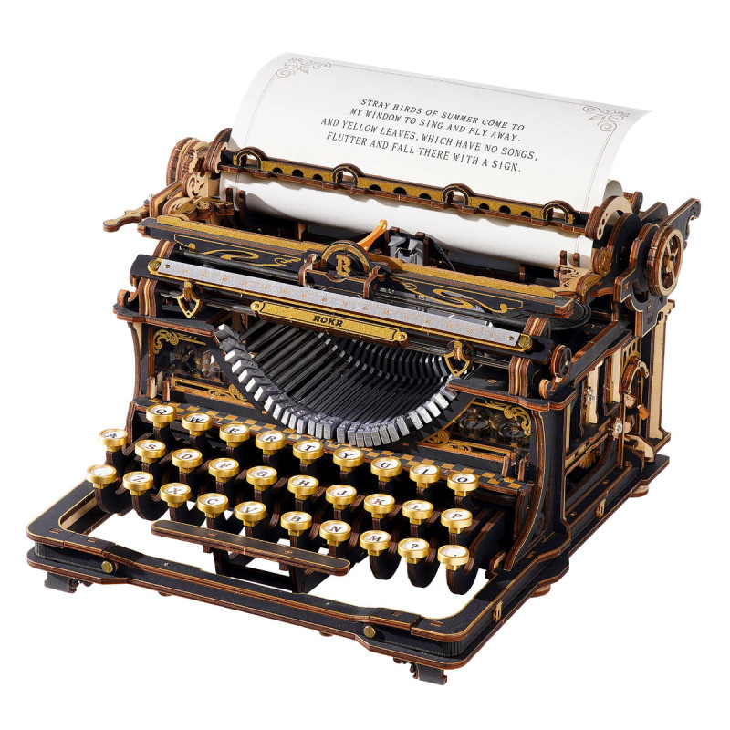 LK703B - Mechanical Typewriter Wooden 3D Puzzle - Hobbycity.gr - Rokr