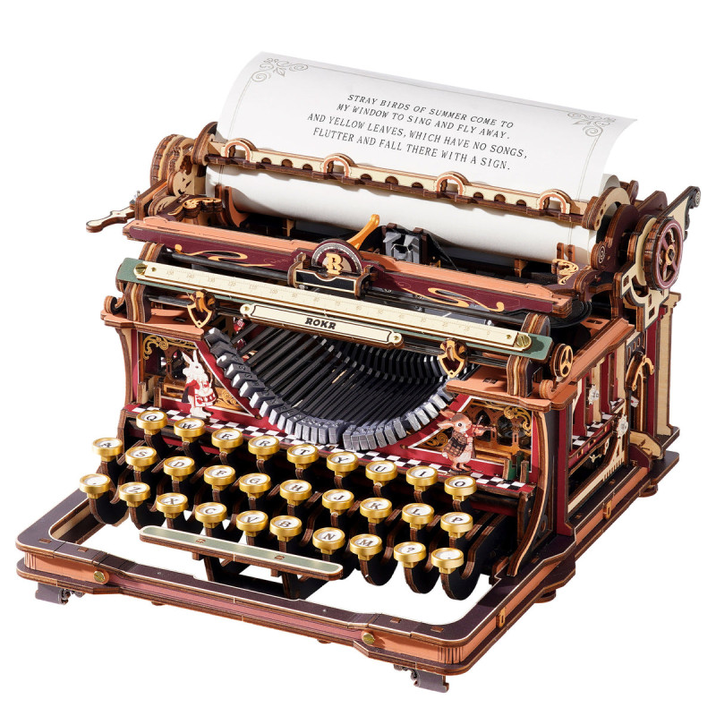 LK703C - Mechanical Typewriter Wooden 3D Puzzle (Magic Version) - Hobbycity.gr - Rokr
