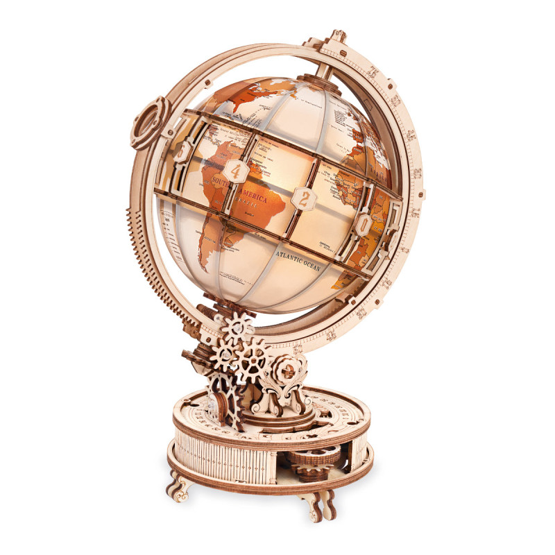 ST003D - Luminous Globe 3D Wooden Puzzle (Electric Version) - Hobbycity.gr - Rokr