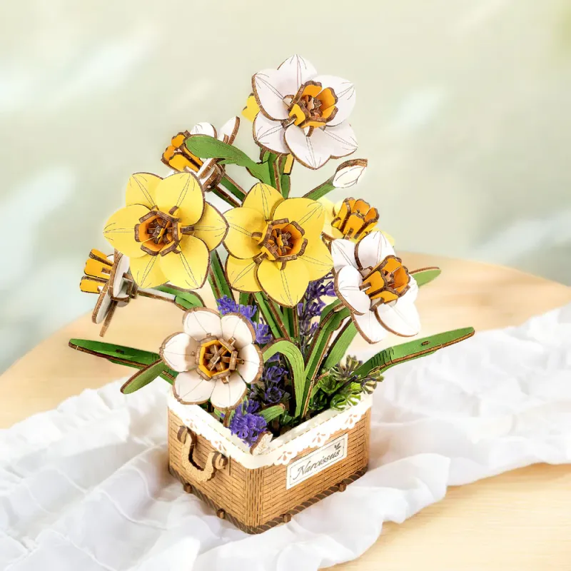 TF002 - Narcissus DIY Flower Bouquet Wooden 3D Puzzle - Hobbycity.gr - Rokr