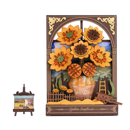 Golden Sunflower Wall Art ~ Διακοσμητικό τοίχου με φωτισμό