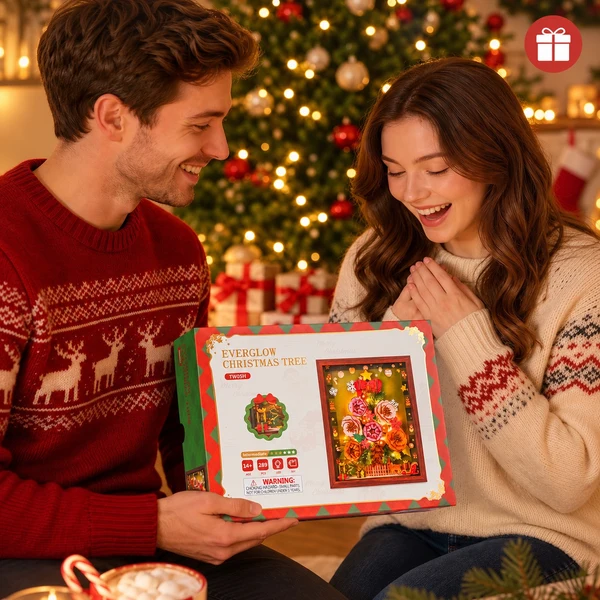 TW05H - Everglow Christmas Tree ~ Διακοσμητικό τοίχου με φωτισμό - Hobbycity.gr - Rowood
