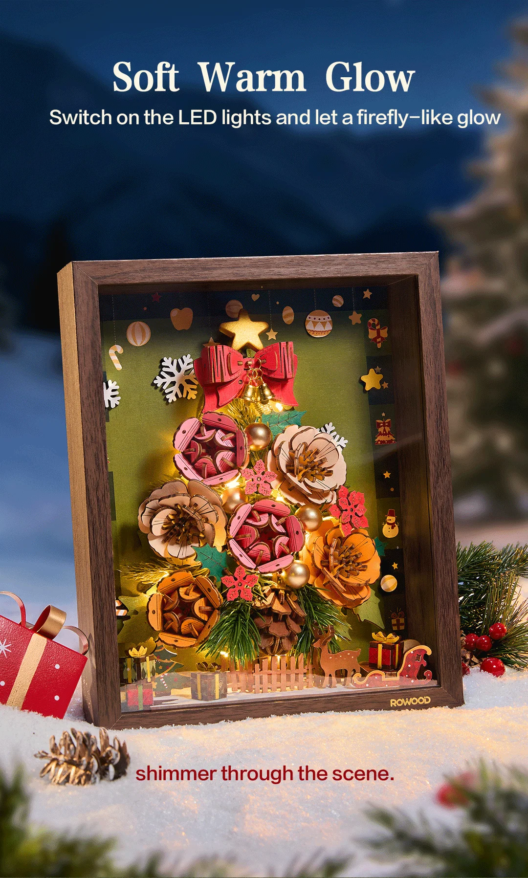 Everglow Christmas Tree ~ Διακοσμητικό τοίχου με φωτισμό